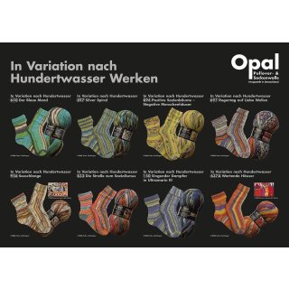 Opal Sockenwolle 4-fach Hundertwasser I 1431 - nach Werk 894 - Positive Seelenbäume - Negative Menschenhäuser